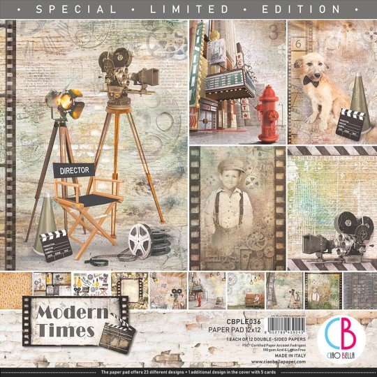 Papier scrapbooking Ciao Bella Modern Times 12f 30x30 assortiment