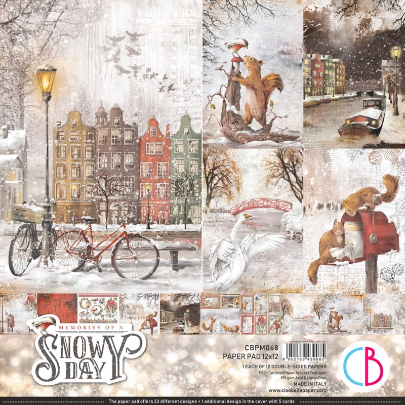 Papier scrapbooking Ciao Bella Memories of a Swony Day 12fe 30x30 assortiment