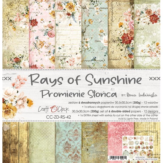 Assortiment scrapbooking Craft O Clock Rays of Sunshine Rayons de Soleil 6fe 30x30