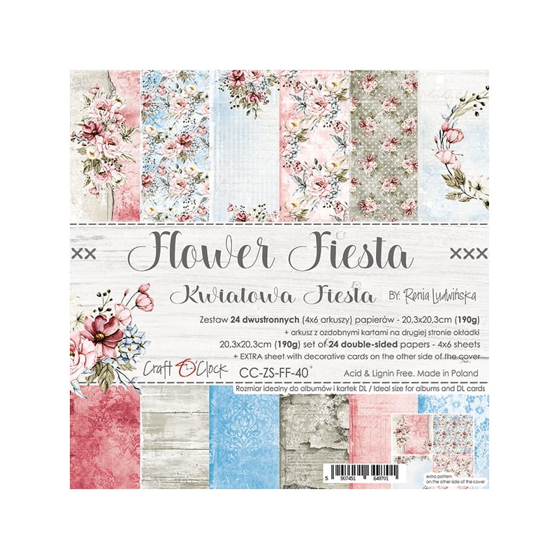 Assortiment scrapbooking Craft O Clock Flower Fiesta 24fe 20x20