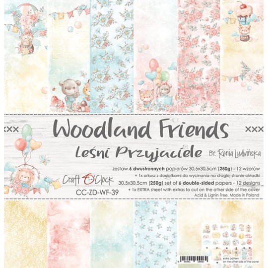Assortiment scrapbooking Craft O Clock Woodland Friends 6fe 30x30 Assortiment scrapbooking Craft O Clock Woodland Friends 6fe 30x30