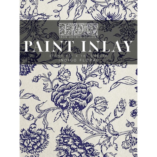 Transfert pelliculable IOD Paint Inlay Indigo Floral 61x84