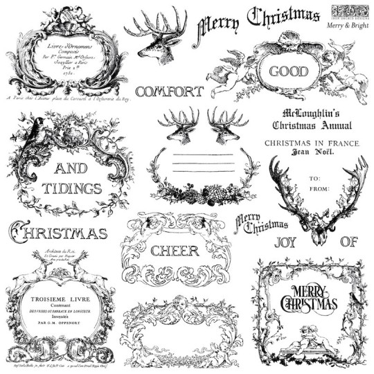 Tampons IOD Clear Stamps Noël Merry and Bright