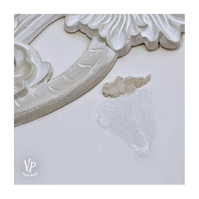 Cire à Dorer Vintage Paint Decor Wax Pearl Glaze Blanc Pailletté 35gr