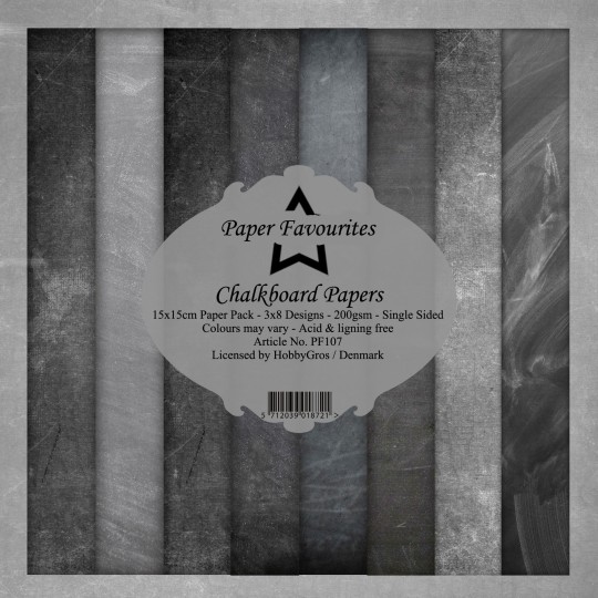 Papier scrapbooking Paper Favourites Chalkboard Papers 15x15 24fe assortiment