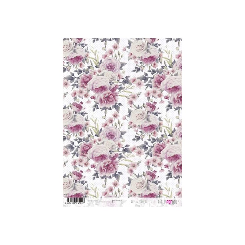 Papiers de riz Dots & Flowers A4 (6 feuille) PapersForYou