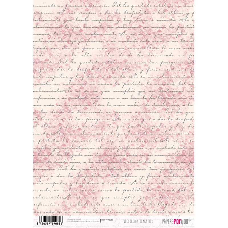 Papiers de riz Decoracion Romantico A4 (6 feuilles) PapersForYou