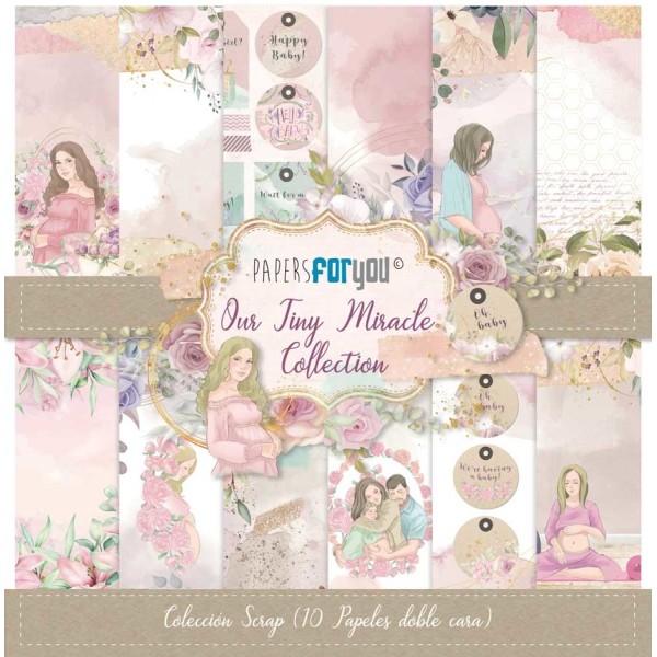 Papier scrapbooking Our Tiny Miracle Paper for You recto verso 30x30 12fe assortiment