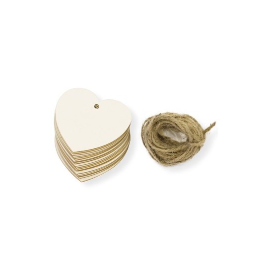 Chipboard carton etiquette coeur 20 pièces Mya pack 006