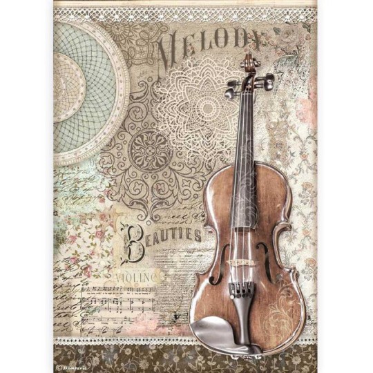 Papier de riz Passion violon Stamperia A4