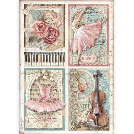 Papier de riz Passion cartes Stamperia A4