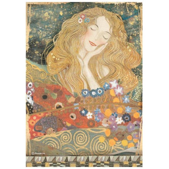 Papier de riz Klimt de Beethoven Frieze Stamperia A4