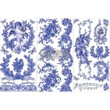 Transfert pelliculable Redesign French Blue 3 feuilles de 15x30cm