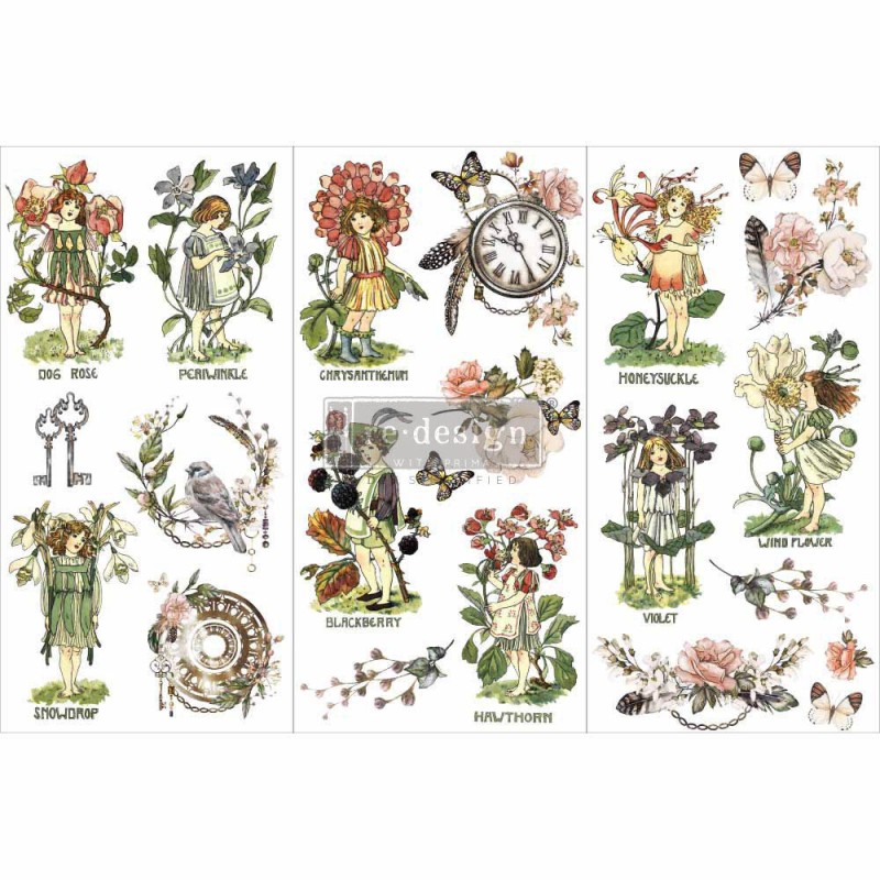 Transfert pelliculable Redesign Flower Children 15x30cm