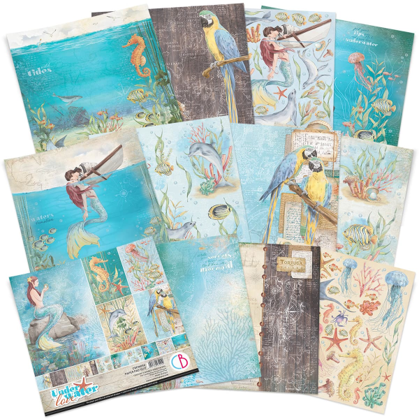 Papier scrapbooking Ciao Bella Underwater Love 12fe 30x30 assortiment