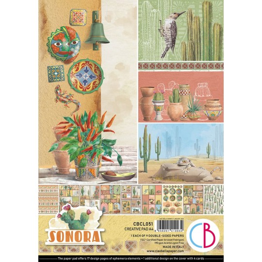 Papier scrapbooking Ciao Bella Sonora 9fe A4 assortiment Papier scrapbooking Ciao Bella Sonora 9fe A4 assortiment
