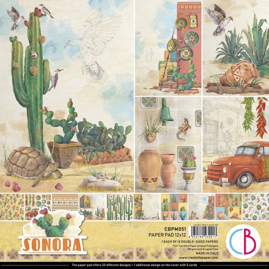 Papier scrapbooking Ciao Bella Sonora 12fe 30x30 assortiment