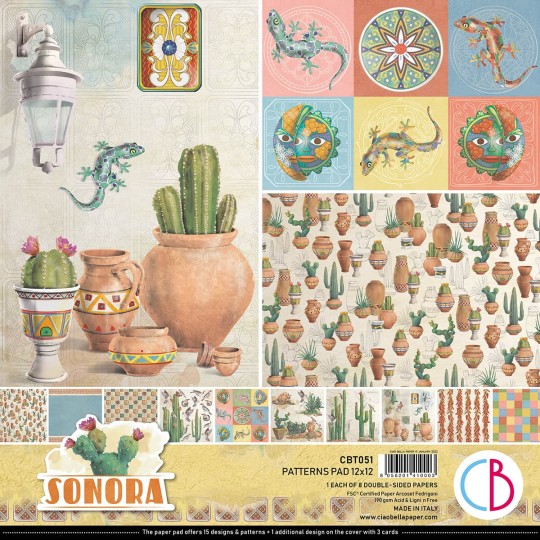 Papier scrapbooking Ciao Bella Sonora Patterns 8fe 30x30 assortiment