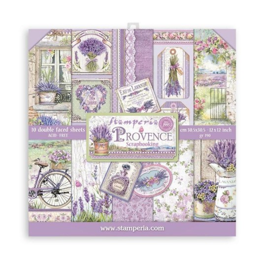 Papier scrapbooking assortiment Stamperia Provence 10f 30x30