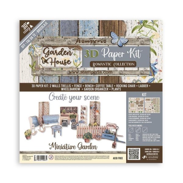 Kit PopUp scrapbooking Romantic Garden House Stamperia 30x30cm