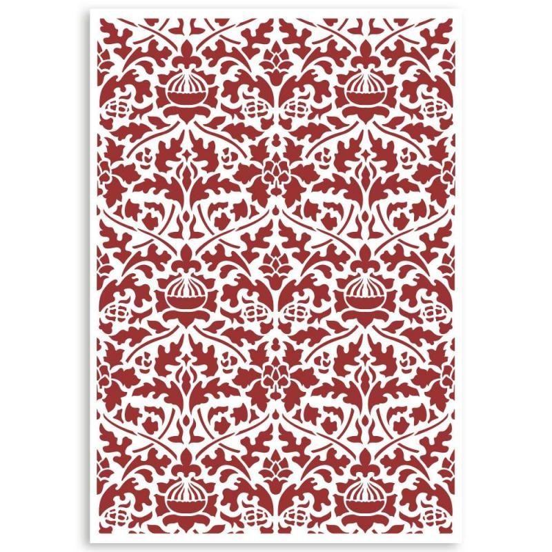 Pochoir scrapbooking Casa Granada motif de papier peint Stamperia A4
