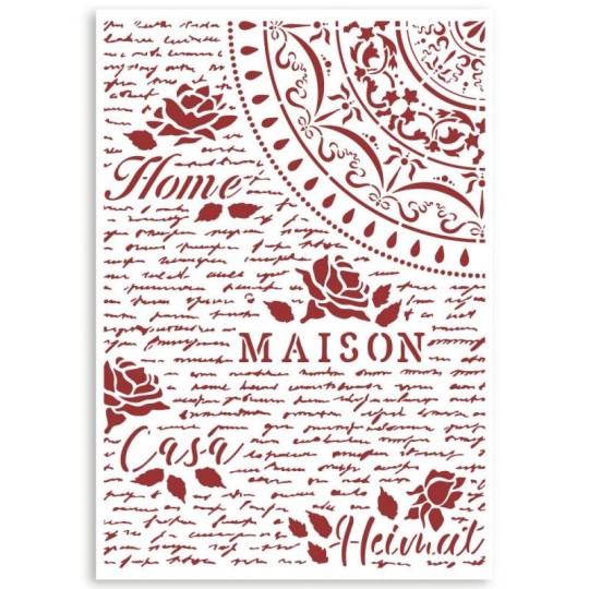 Pochoir scrapbooking Casa Granada Home, Maison Stamperia A4