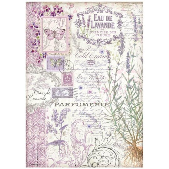 Papier de riz Provence eau de lavande Stamperia A4