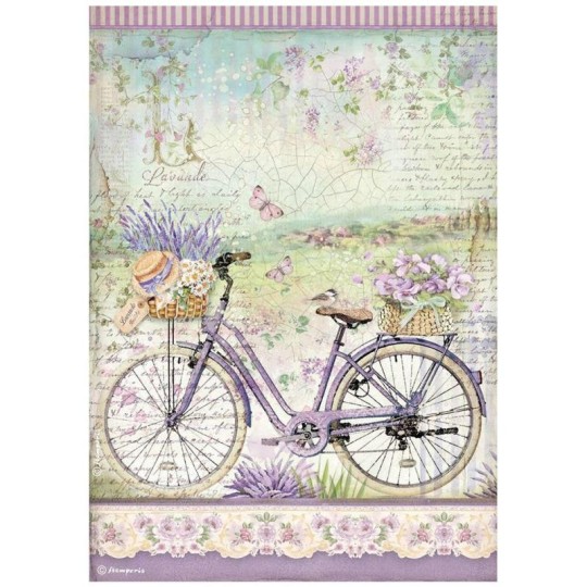 Papier de riz Provence vélo Stamperia A4