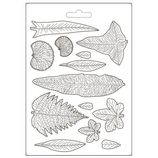 Moule souple Romantic Garden House feuilles Stamperia A5