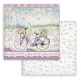 Papier Scrapbooking Provence vélo Stamperia 30x30cm