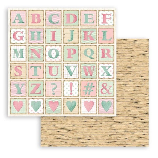 Feuille scrapbooking Stamperia DayDream alphabet 30x30cm