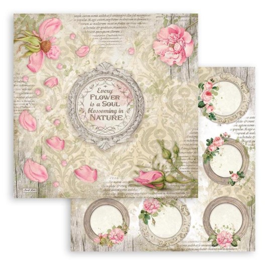 Papier Scrapbooking Romantic Garden House guirlandes Stamperia 30x30cm