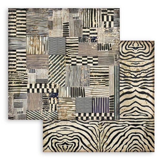 Feuille scrapbooking Stamperia Savana zebre 30x30cm