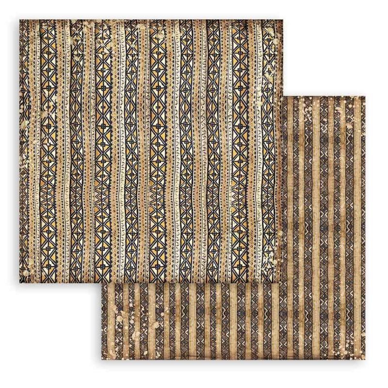 Papier Scrapbooking Savana texture ethnique Stamperia 30x30cm