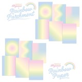 Papier parchemin & papier Groovi A4 duo arc en ciel Pastel Rainbow 24 feuilles