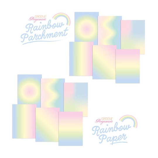 Papier parchemin & papier Groovi A4 duo arc en ciel Pastel Rainbow 24 feuilles