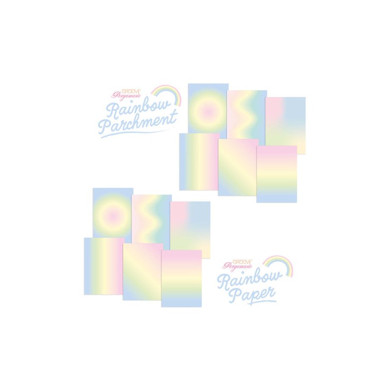 Papier parchemin & papier Groovi A4 duo arc en ciel Pastel Rainbow 24 feuilles