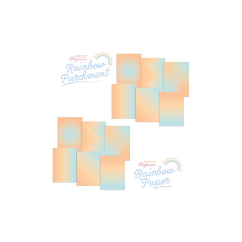 Papier parchemin & papier Groovi A4 duo arc en cielParadise Island 24 feuilles