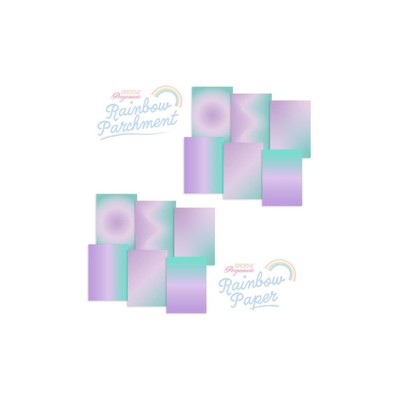 Papier parchemin & papier Groovi A4 duo arc en ciel Lavender Fields 24 feuilles