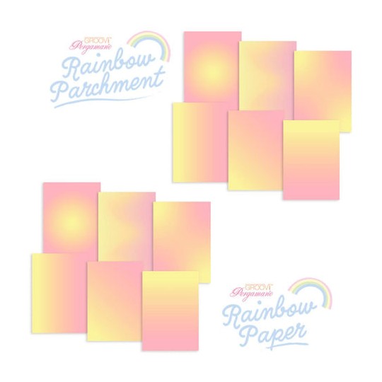 Papier parchemin & papier Groovi A4 duo arc en ciel Lemon Sorbet Sunrise 24 feuilles