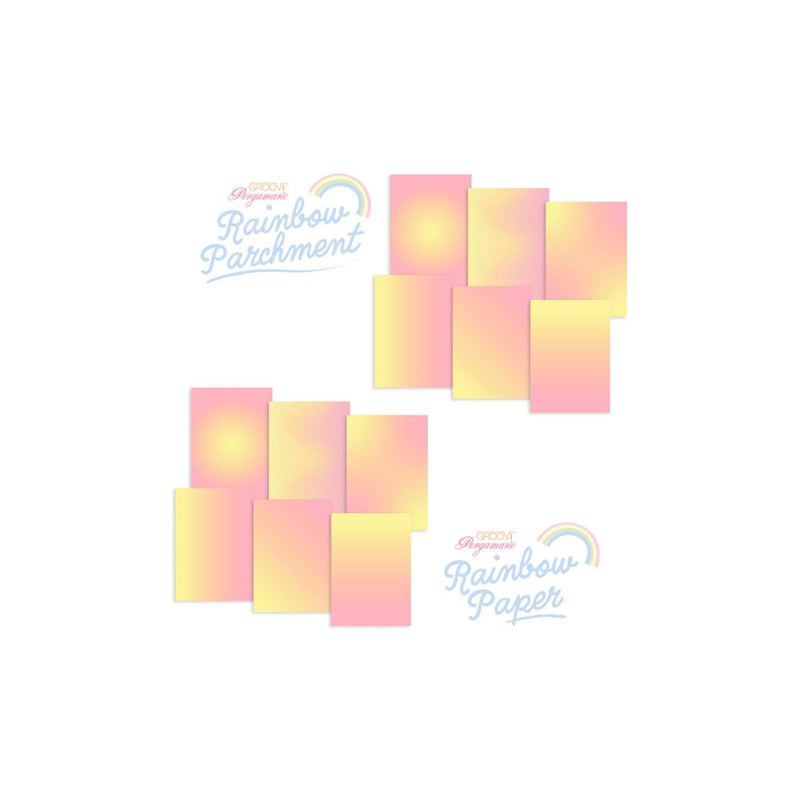 Papier parchemin & papier Groovi A4 duo arc en ciel Lemon Sorbet Sunrise 24 feuilles