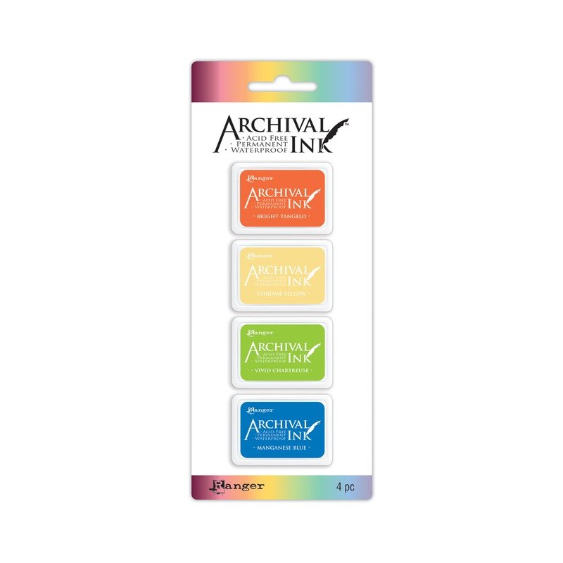 Lot de 4 mini tampons encreur Archival Ink Ranger Kit 3