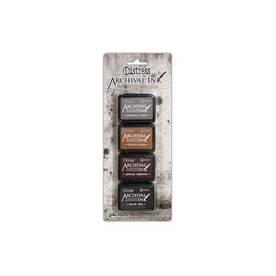 Lot de 4 mini tampons encreur Tim Holtz Distress Archival Ranger Kit 3