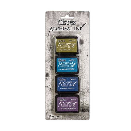 Lot de 4 mini tampons encreur Tim Holtz Distress Archival Ranger Kit 2