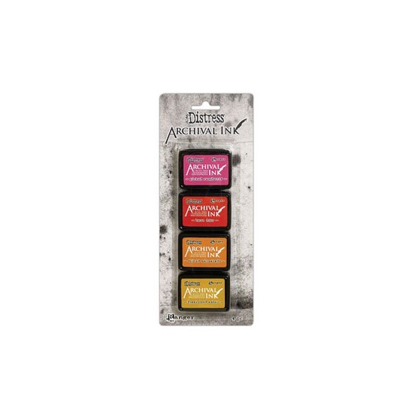 Pack 4 mini tampons encreur Distress Archival Ranger Kit 1