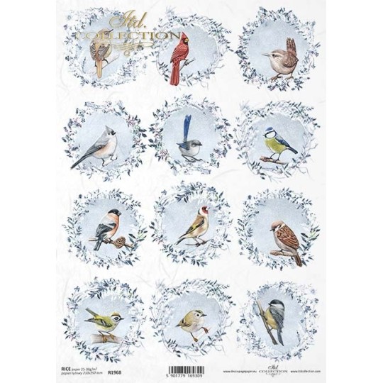 Papier de riz Petits oiseaux  A4