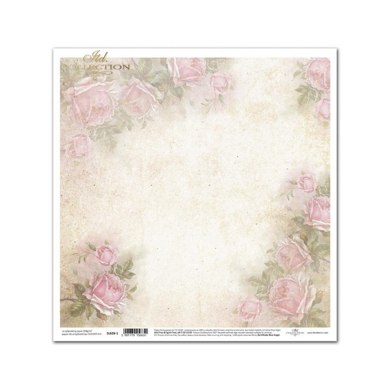 Papier scrapbooking vintage roses 30x30 