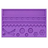 Moule silicone Mya boutons & rubans 20x12,6x0,8cm 012