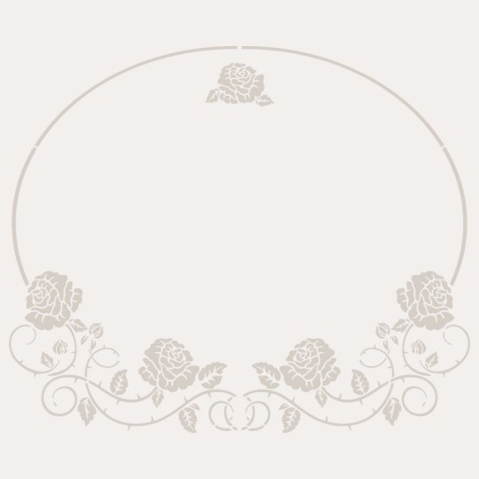 Pochoir décoratif Mya Floral Oval 20x20cm - motif 13,7x17,2cm