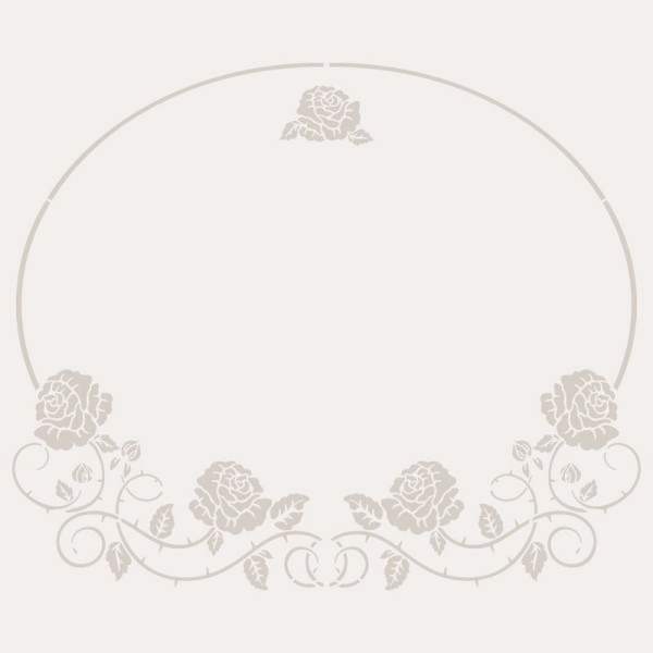 Pochoir décoratif Mya Floral Oval 20x20cm - motif 13,7x17,2cm